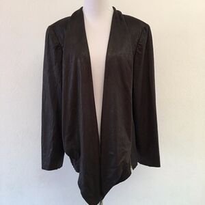 Tahari Open Blazer Black Metallic Plus Size 16 W